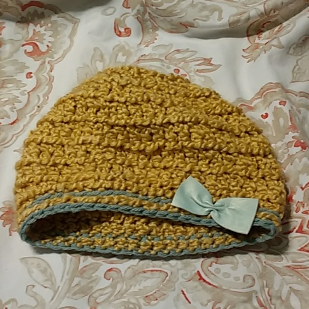 AUTHENTIC VINTAGE HANDMADE CROCHET KNIT BEANIE HAT